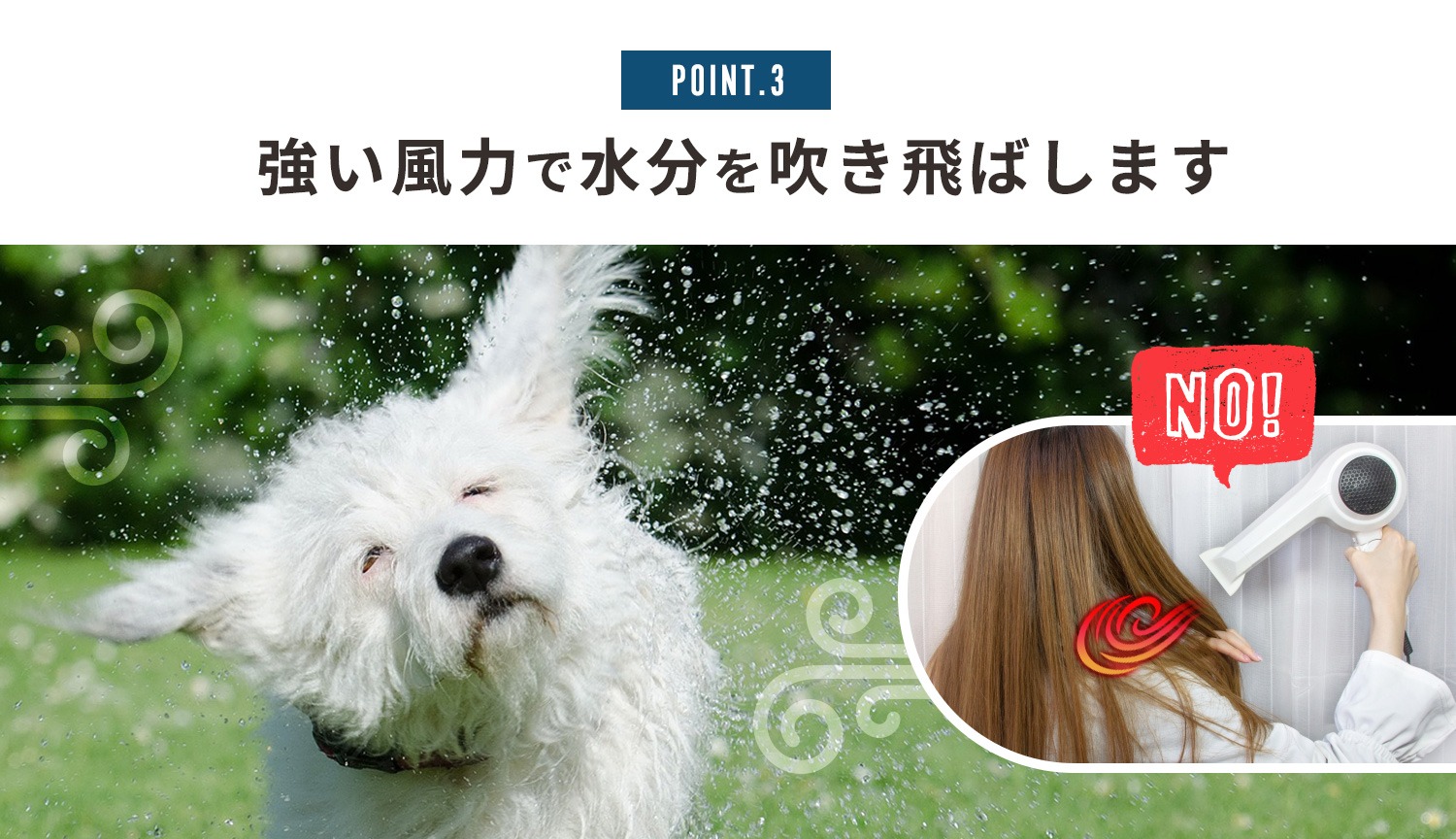 業務パワーの風力でワンちゃんを速乾！ペットドライヤー「メガブロー」風量・温度無段階調節